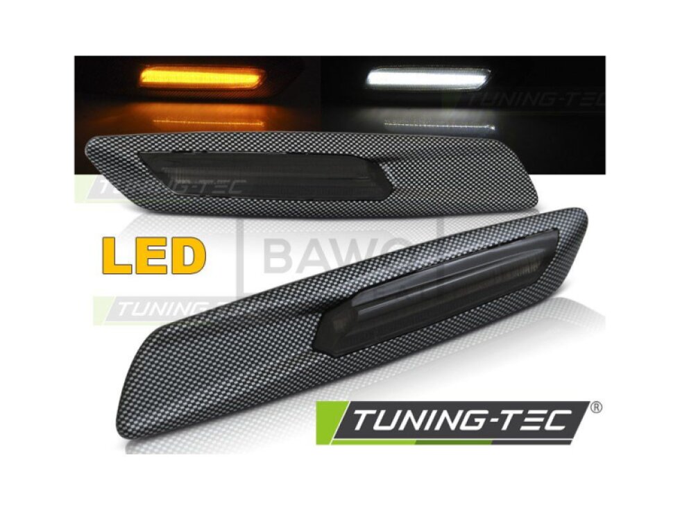Blinkry boční LED BMW E60/E90/E82 - F10 style carbon