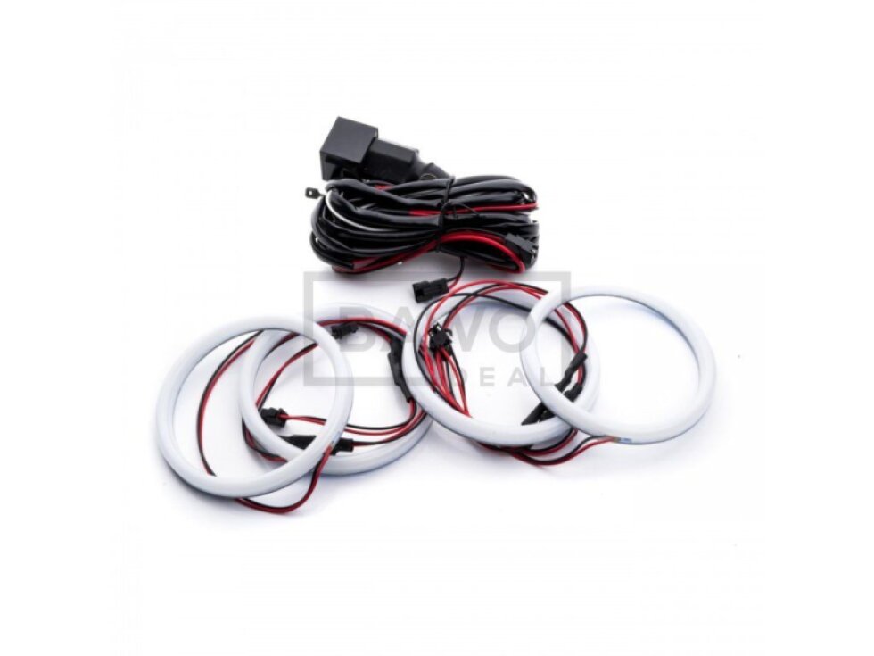 LED Angel Eyes kroužky UHP BMW E46 Coupe facelift - Cotton Mléčné 106mm