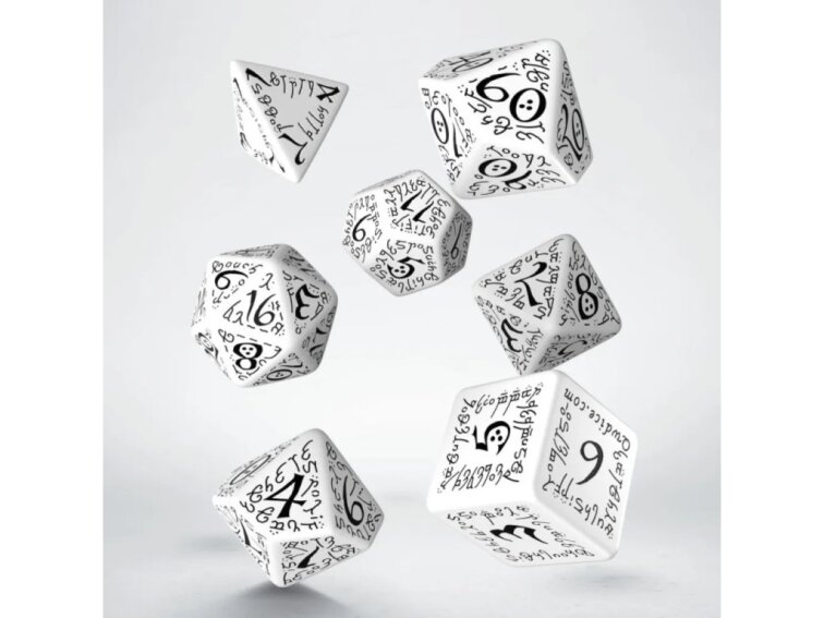 Sada elfských kostek - Bílo černá