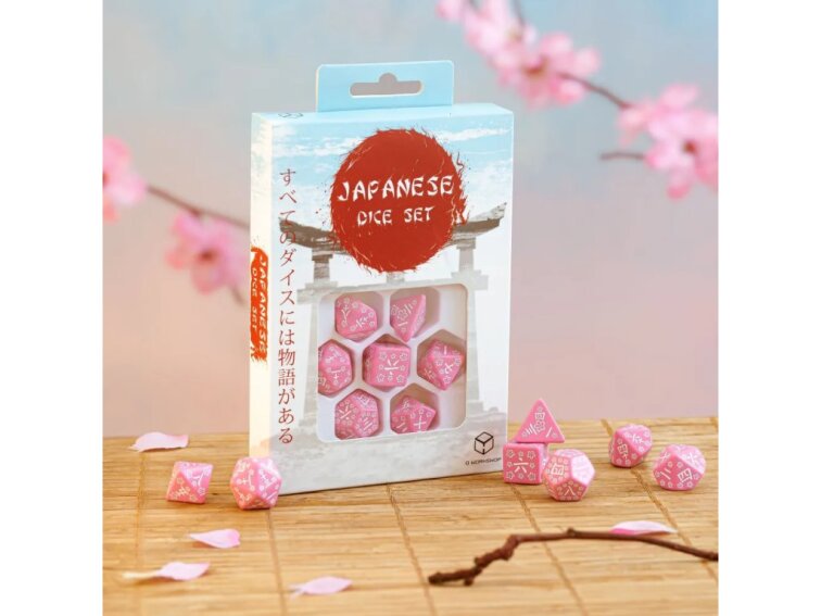 Sada Japonských kostek - Růžovo bílá