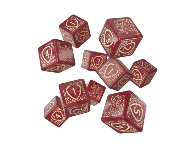 Sada šestistěnných kostek Game of Thrones - Lannister (10 ks)