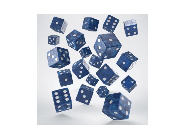 Sada šestistěnných kostek (20ks) - Modro bílá