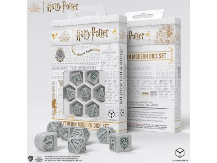 Sada kostek Harry Potter - Zmijozel - Bílo-zelená