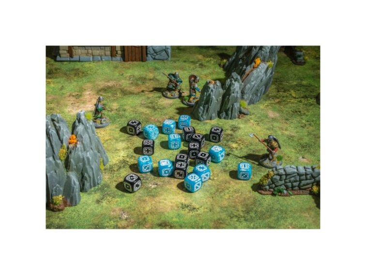 Sada šestistěnných kostek Fortress Compact (20 ks) - Černo-modrá