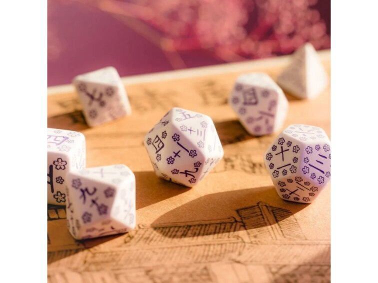 Sada Japonských kostek - Bílo fialová