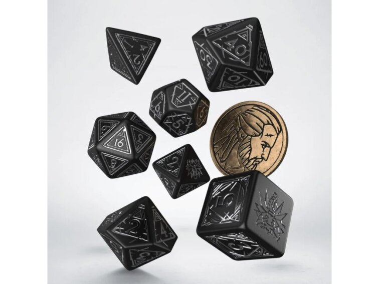Sada kostek Zaklínač - kostky Geralt - Černé