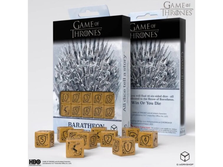 Sada šestistěnných kostek Game of Thrones - Baratheon (10 ks)