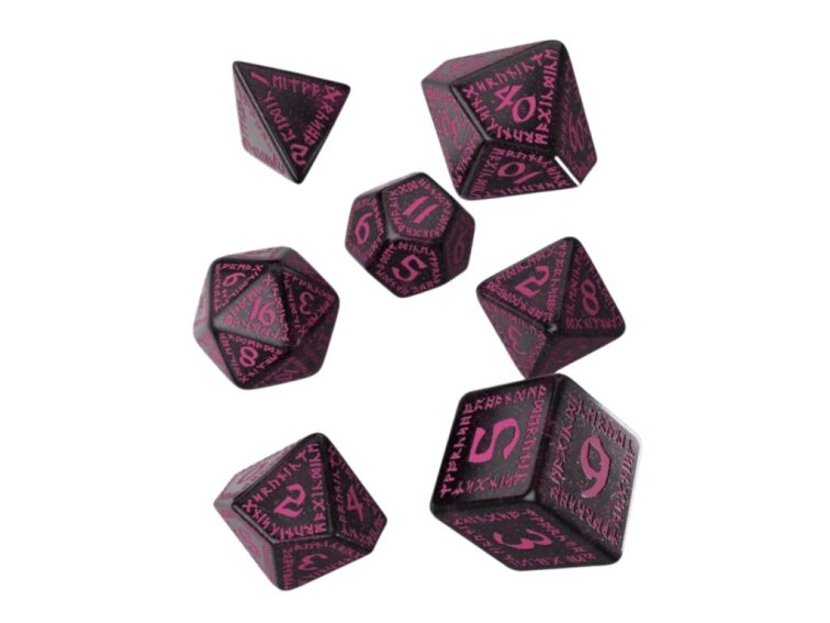 Sada runových kostek - Black-Magenta