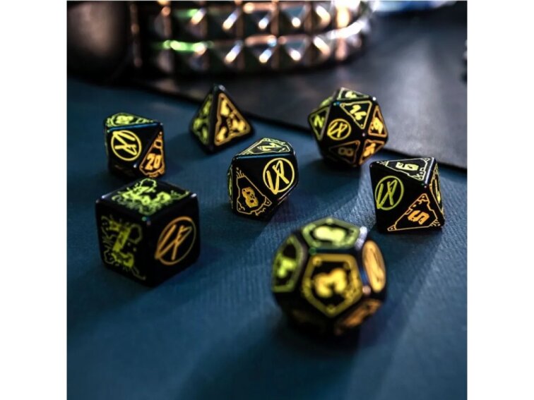 Sada kostek - Cyberpunk Red - Černo žlutá