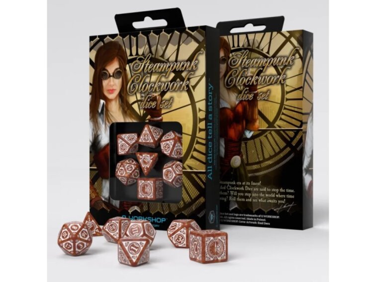 Sada kostek - Steampunk Clockwork - Černo-bílá