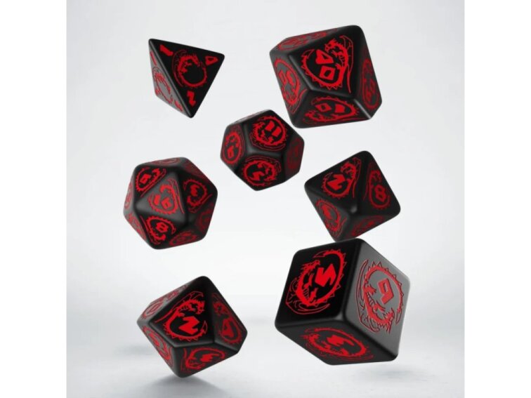 Sada dračích kostek - Černo červená