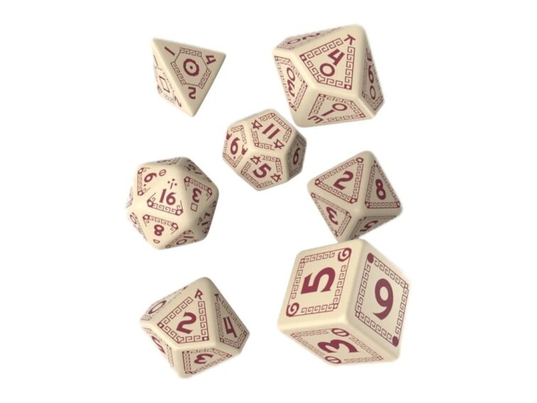 Sada kostek RuneQuest - Beige & burgundy