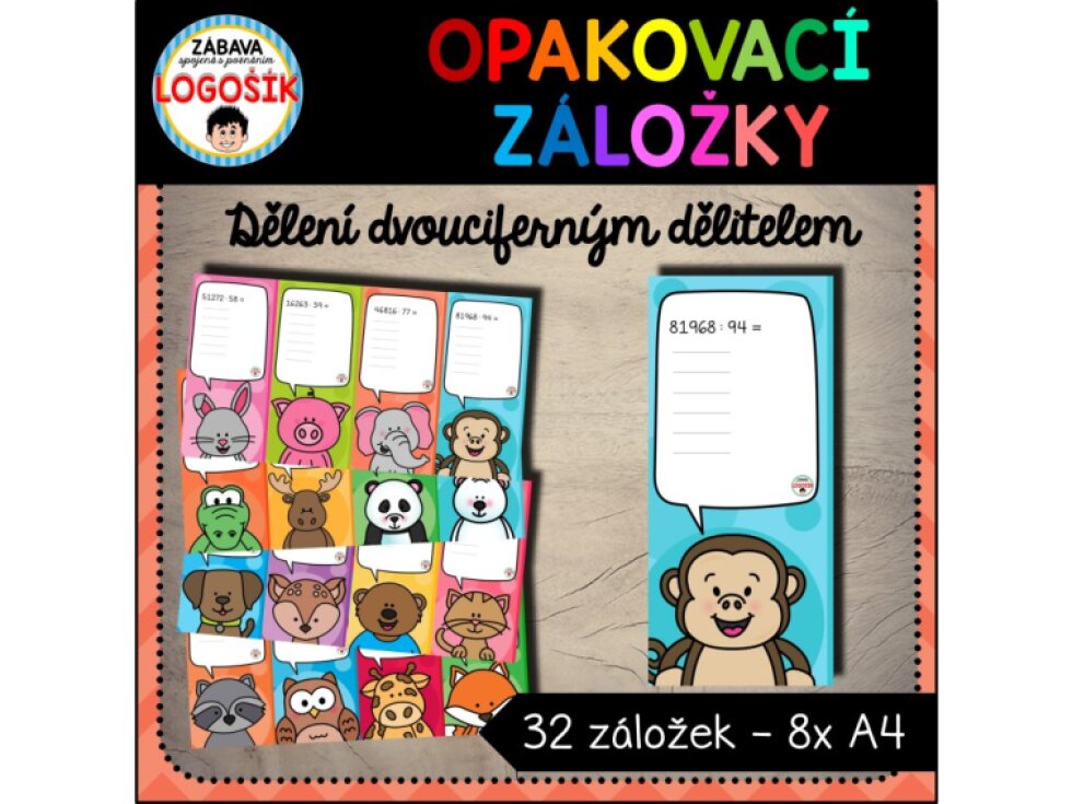 OPAKOVACÍ ZÁLOŽKY - DĚLENÍ DVOJCIFERNÝCH ČÍSEL