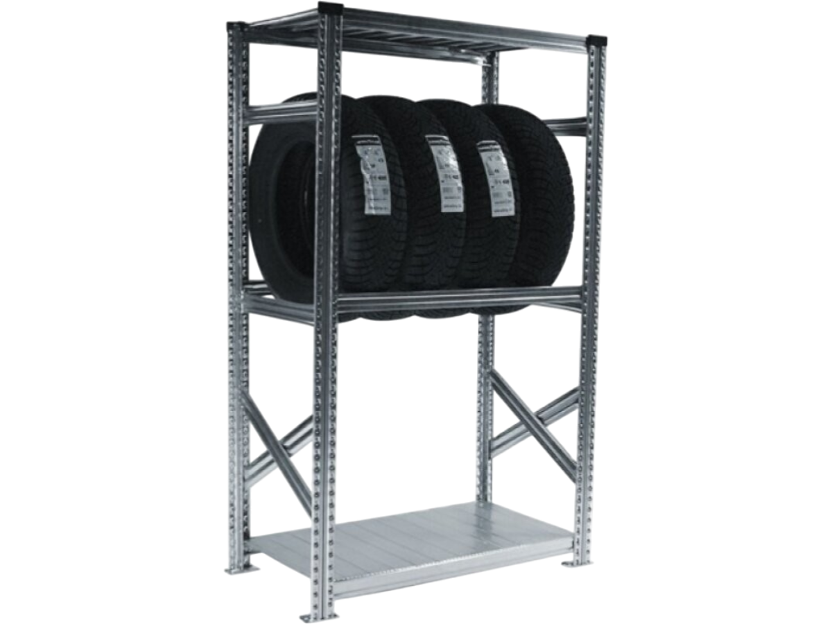 Kovový policový regál, 1576x600x320 mm, 3 police, základní