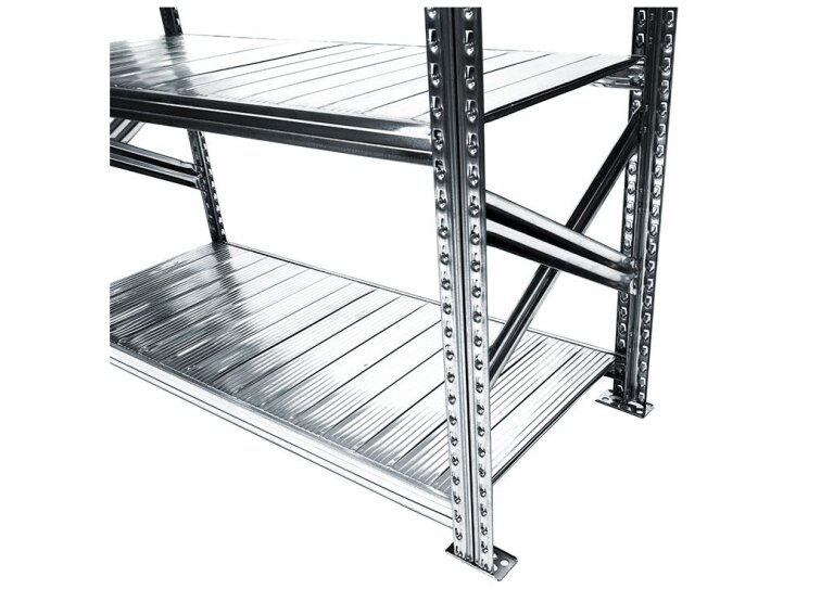 Kovový policový regál, 1576x600x320 mm, 3 police, základní