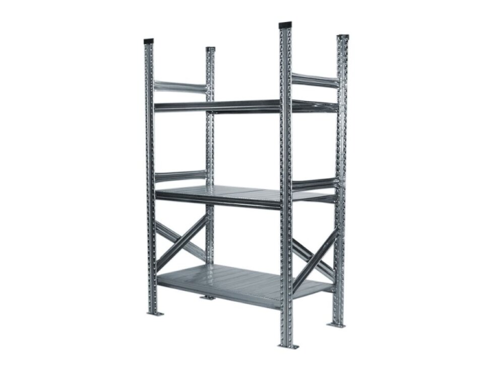 Kovový policový regál, 1576x600x320 mm, 3 police, základní