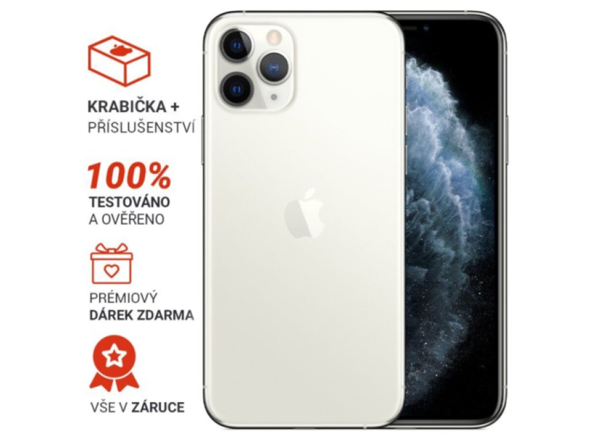 Iphone 11 Pro MAX 256GB Silver/Stříbrná - Zánovní
