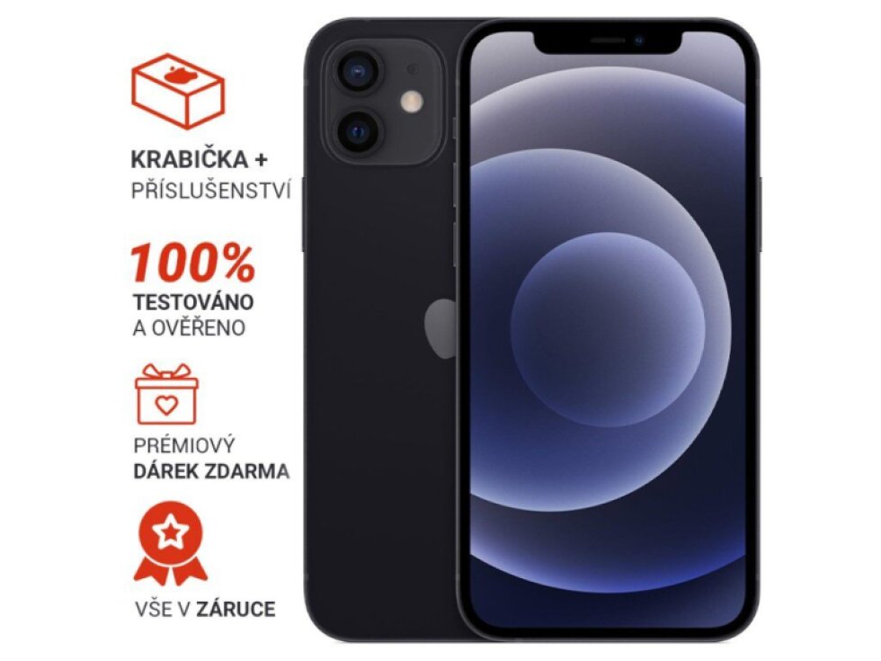 iPhone 12 mini 64GB Black/Černá - Zánovní