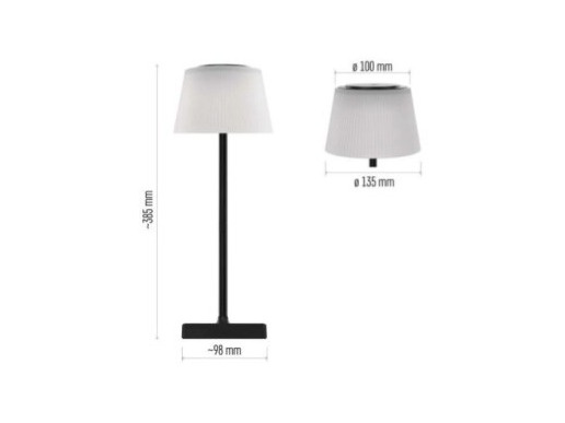 LED stolní lampa KATIE, nabíjecí, černá