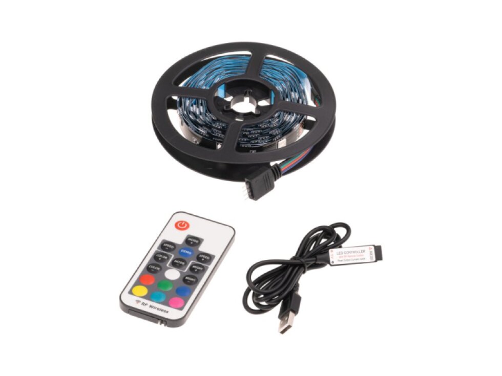 Sada 4m LED pásek za TV, PC USB 5V 5W RGB barevný s dálkovým ovladačem