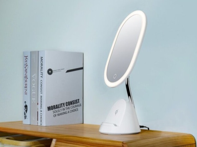 LED kosmetické zrcátko Immax FACE 3v1 stojánek s Qi nabíjením