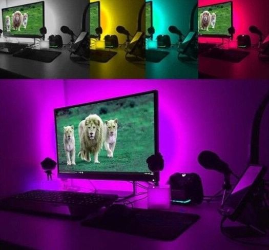 Sada 4m LED pásek za TV, PC USB 5V 5W RGB barevný s dálkovým ovladačem