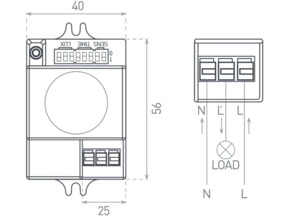 Pohybový senzor MS3-MINI 230V mikrovlnné čidlo 06823