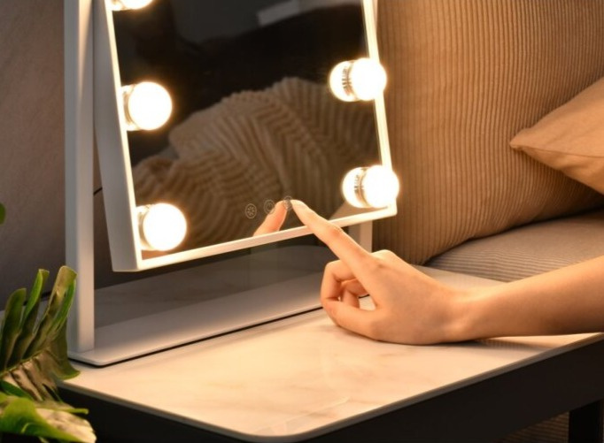 LED stolní kosmetické zrcadlo Immax MUST HAVE s magnetickým zvětšovacím zrcátkem 12W, CCT