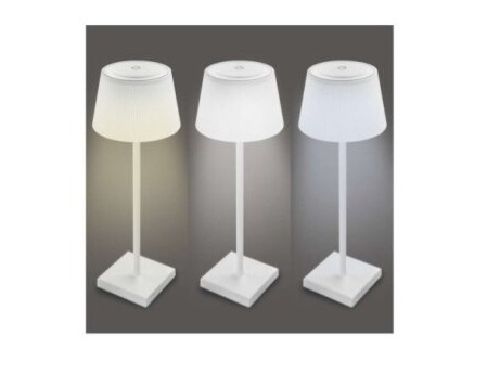 LED stolní lampa KATIE, nabíjecí, bílá