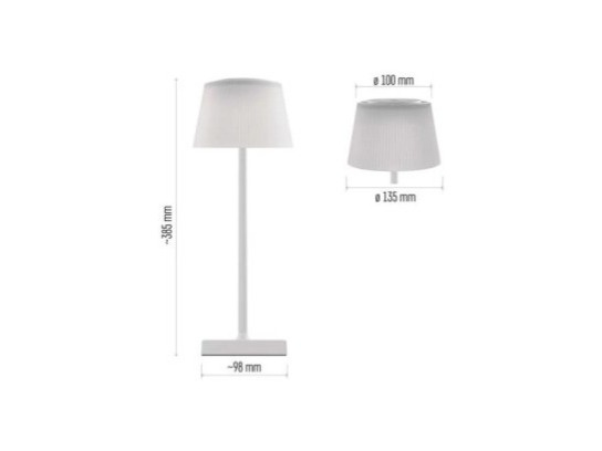 LED stolní lampa KATIE, nabíjecí, bílá