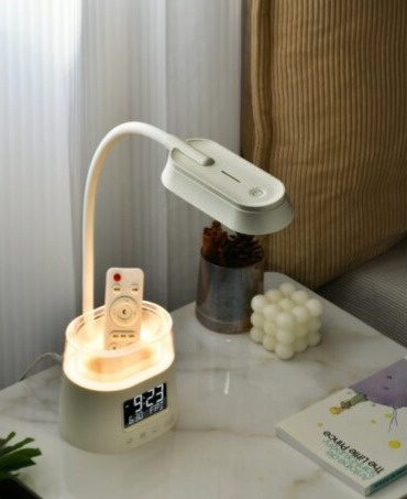 LED stolní lampička Immax FRESHMAN s RGB podsvícením, držák na tužky, bílá