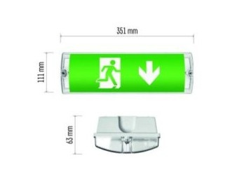 LED Nouzové svítidlo NESSI 3W 3h IP65 + piktogramy ZN1110