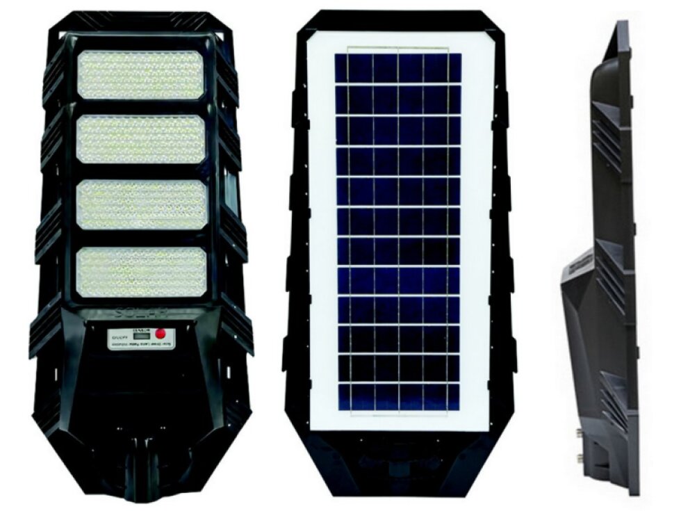 LED solární pouliční svítidlo STRADA 80W s dálkovým ovladačem a senzorem 3000K