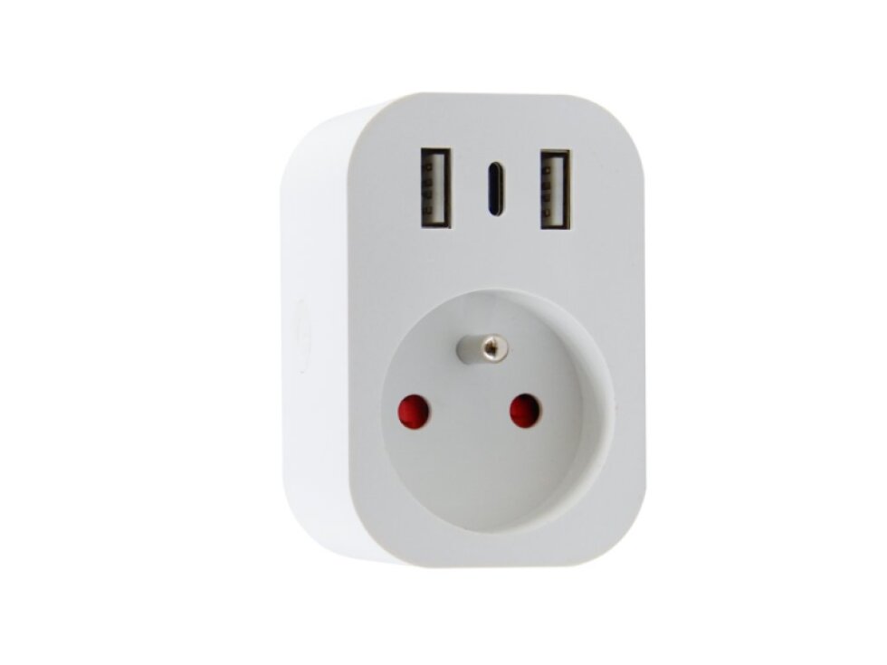 Immax NEO LITE ZÁSUVKA Smart vnitřní zásuvka s kolíkem, typ E, 2xUSB, 1xUSB C , WiFi