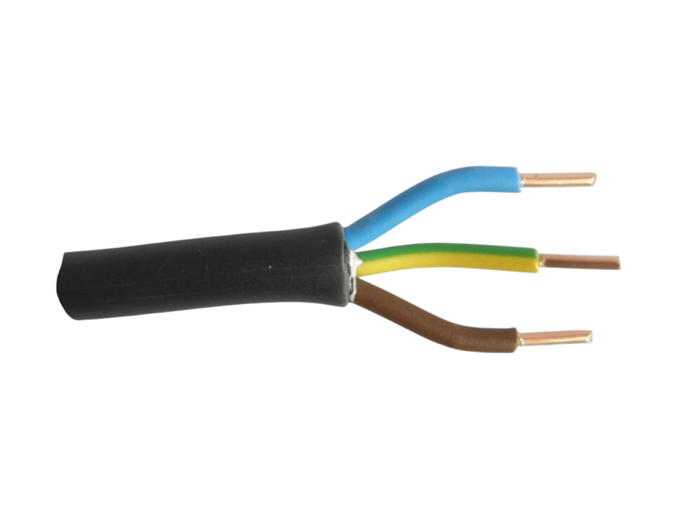 Kabel CYKY-J 3x1,5 hnědá/modrá/zelenožlutá (návin 10metrů)