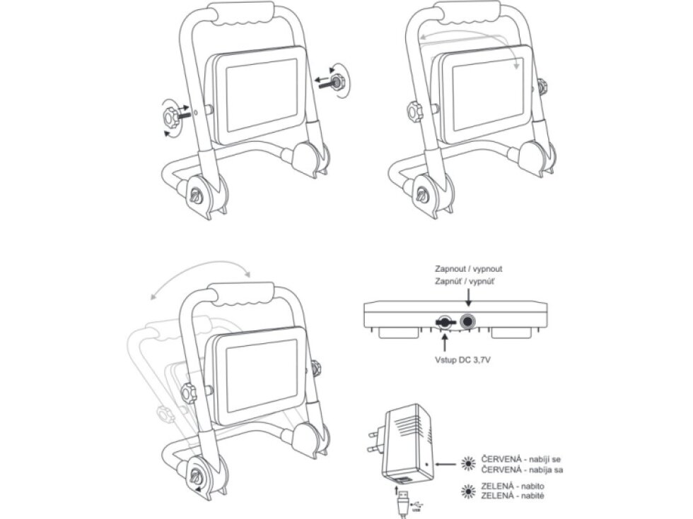 LED dobíjecí reflektor WORK 30W 4000K venkovní IP65 RMLED-30W/ORA/AKU