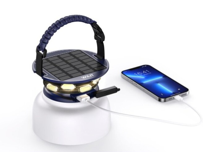 Solární kempingová lampička Immax s integrovaným RGB LED světelným řetězem venkovní IP65