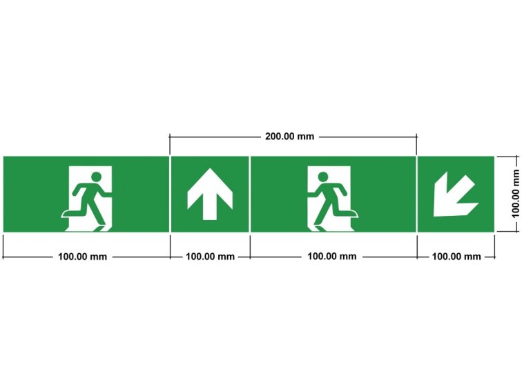 Nouzový PIKTOGRAM - nálepka pro označení nouzových východů velká GXNO053