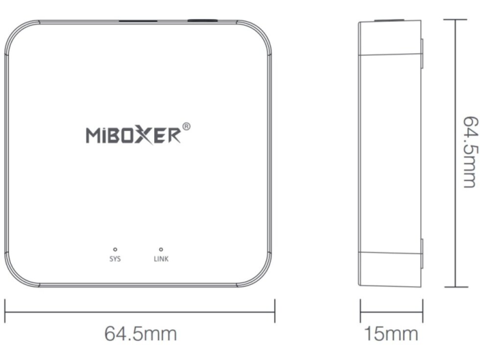 MiBOXER BRIDGE brána pro RF 2,4GHz přijímače - převodník HUB Getaway Mi-Light WL-BOX2