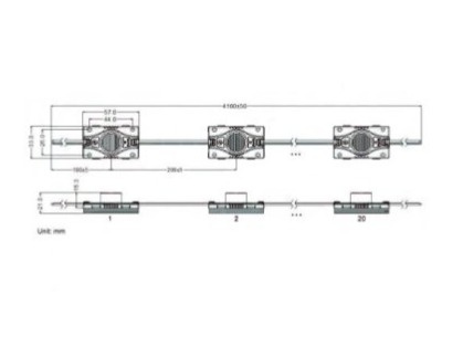 LED modul DXS 12V 3W s AL chladičem optika 20x40° 6500K