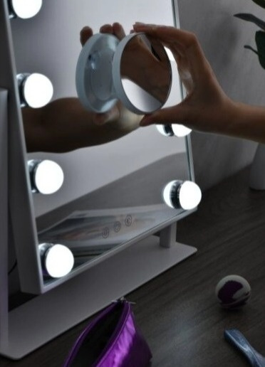 LED stolní kosmetické zrcadlo Immax MUST HAVE s magnetickým zvětšovacím zrcátkem 12W, CCT