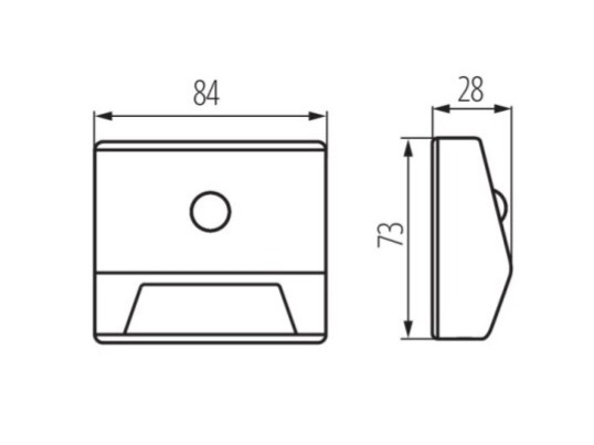 LED orientační schodišťové svítidlo IRS 0,3W na 3xAAA baterie, s PIR senzorem pochybu IP54