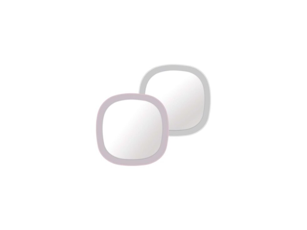 Kapesní přenosné kosmetické zrcátko s LED světlem - bílá/růžová