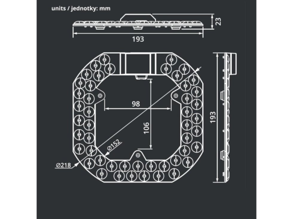 LED modul kit CCT 25W do svítidla, magnetický 107330