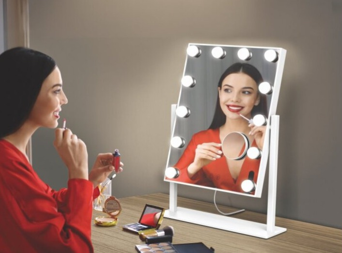 LED stolní kosmetické zrcadlo Immax MUST HAVE s magnetickým zvětšovacím zrcátkem 12W, CCT