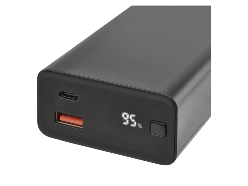 Powerbanka EMOS NTBF20 – 20 000 mAh, superrychlé nabíjení 65 W, Power Delivery, USB-C a USB-A, černá