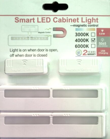 Sada 2x dobíjecí LED interierové světlo Immax CABINET 0,8W + magnetické čidlo