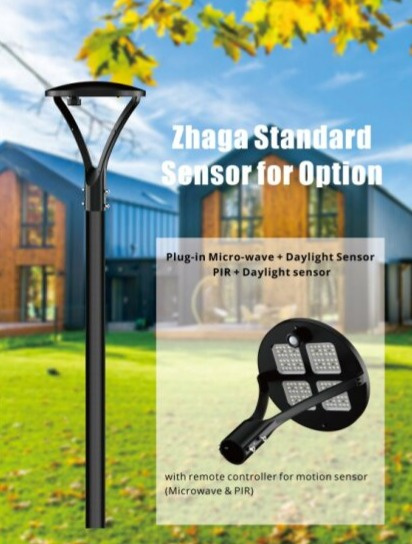 Hermoso All in One 30W/40W/60W, CCT 2200K/3000K/4000K LED pouliční parkové svítidlo pro veřejné osvětlení, černé, záruka 5 let