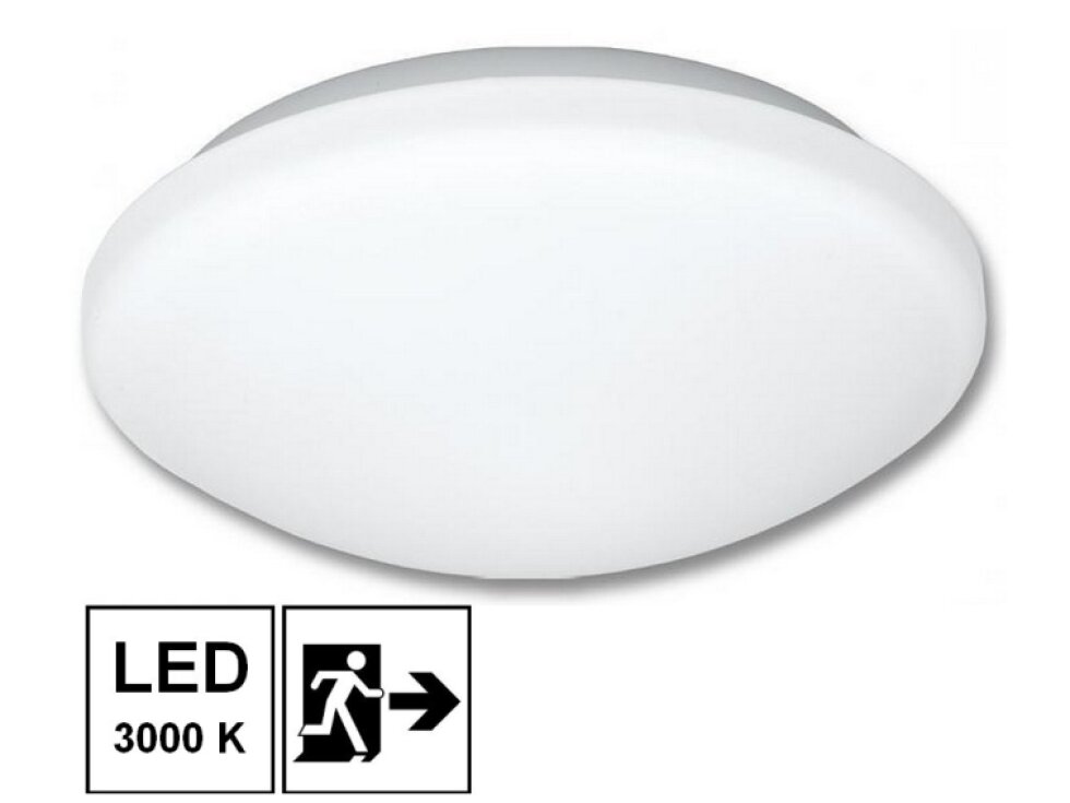 LED stropní a nástěnné svítidlo VICTOR 18W teplá bílá s nouzovým modulem IP44 W131/EM/LED/B-3000