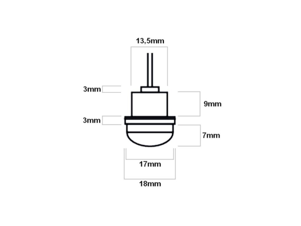 EST129-BI pohybový senzor PIR zápustný nábytkový na 230V pro LED zařízení a pásky